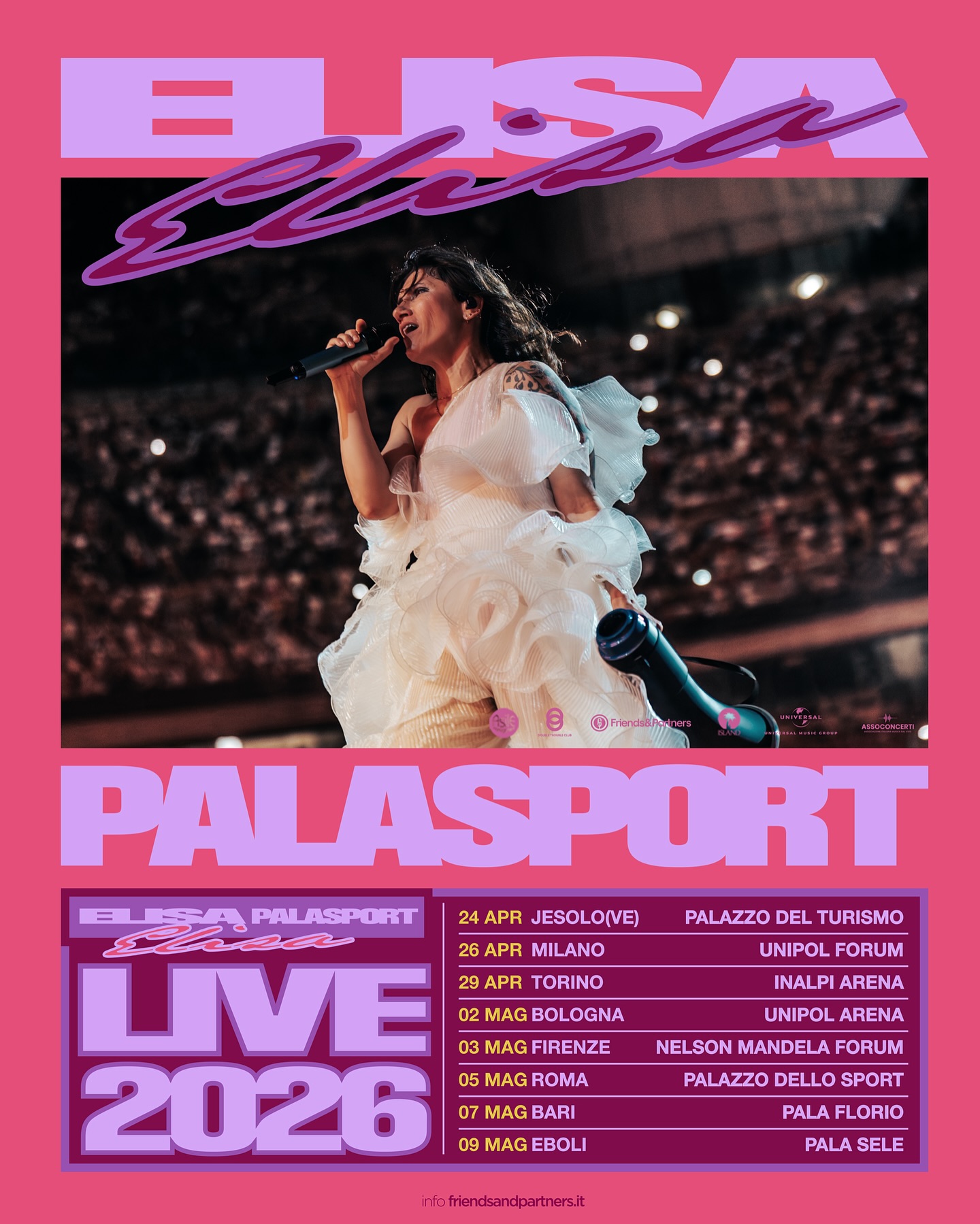Elisa Elisa Palasport Live Tour Poster 2026